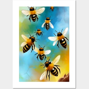 Honey bees Posters and Art